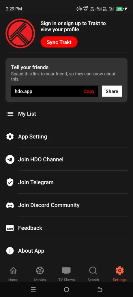 HDO Box APP Screenshot